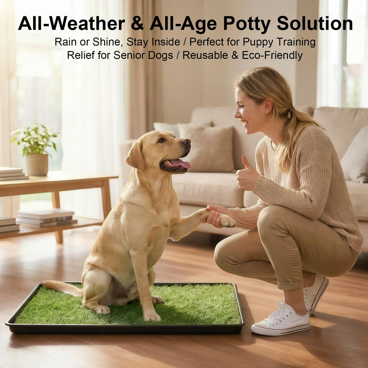35"x23" Large Dog Grass Pad with Tray D431