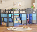 Twin Size Low Loft Bed with 9 Storage Drawers and Staircase S308333