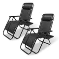 Set of 2 Adjustable Steel Mesh Zero Gravity Lounge Chair Recliners U1519