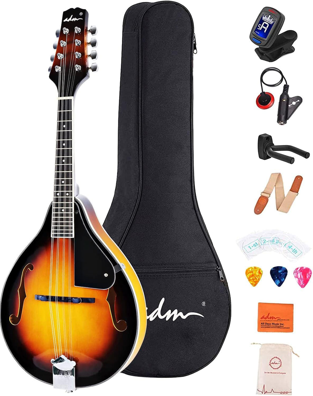 Wood A Style Mandolin Instrument Kit with Bag V6885