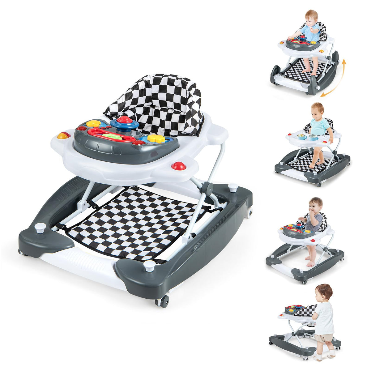 Foldable Adjustable Baby Walker with Wheels V667