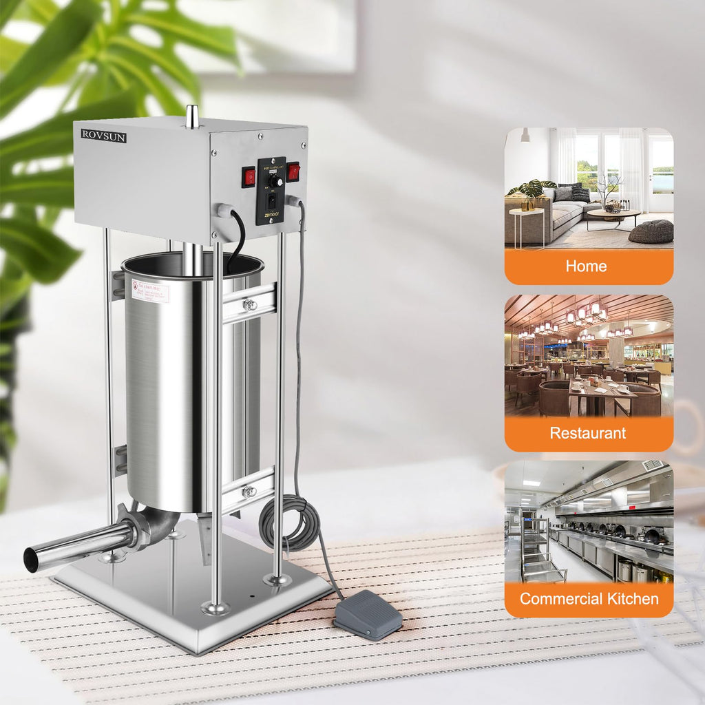 15L Electric Stainless Steel Sausage Stuffer with 5 Stuffing Tubes A636