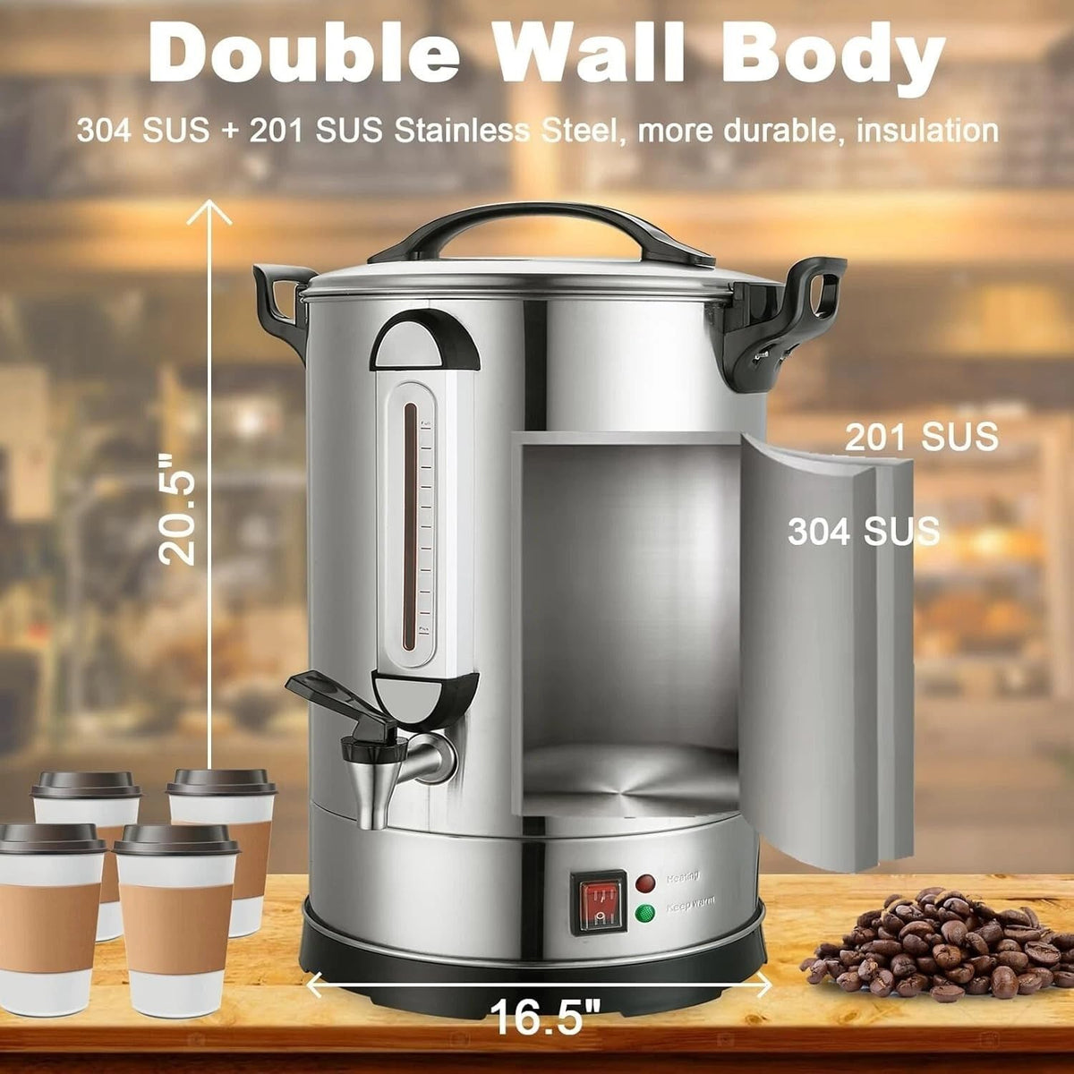 24L Stainless Steel Electric Coffee Urn S890