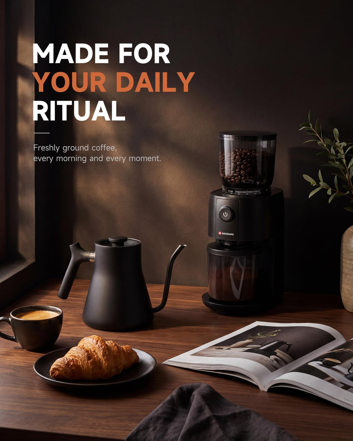 Electric Burr Coffee Grinder with 38 Grind Settings, Black A8588