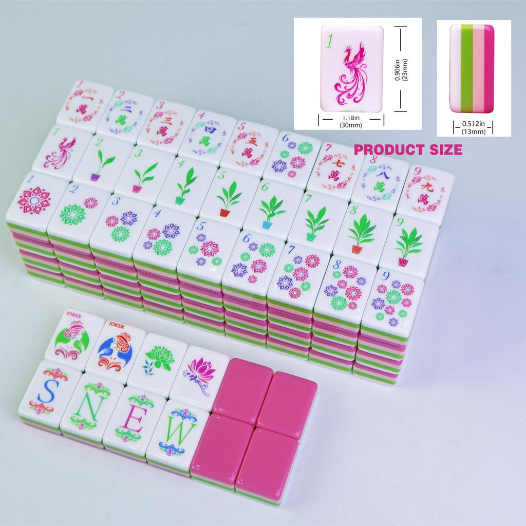 Acrylic 160 Tiles Mahjong Game Set with Carrying Bag T835