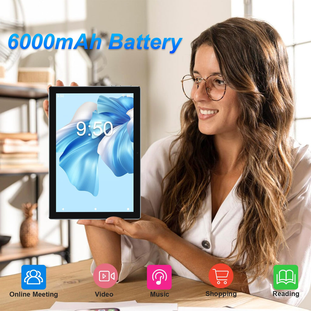 Android 15 Tablet 10 Inch 18GB RAM 128GB ROM Black B5851