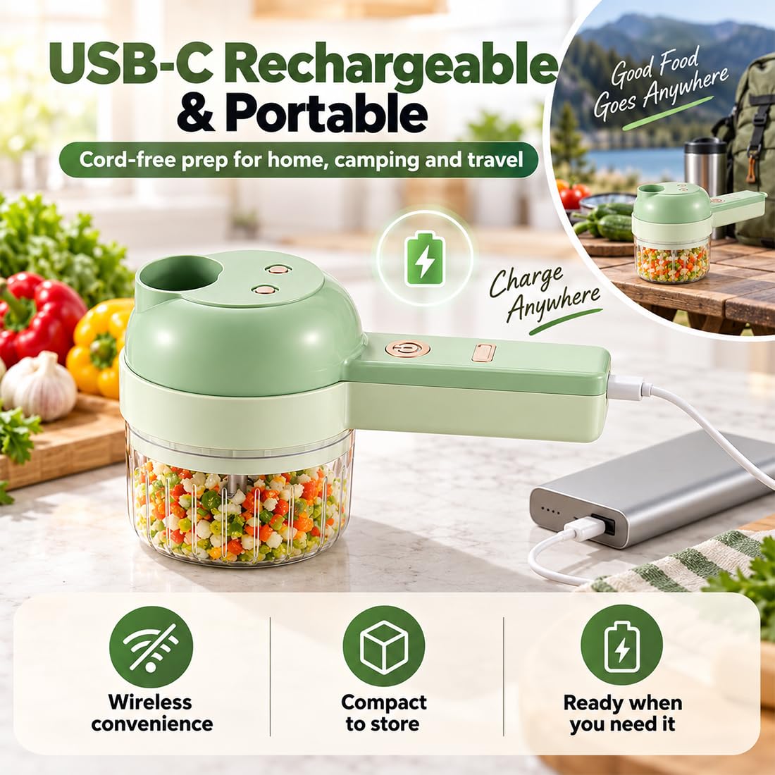 4 in 1 Wireless Electric Vegetable Chopper J181