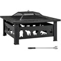 32 Inch Square Wood Burning Fire Pit Table I688814