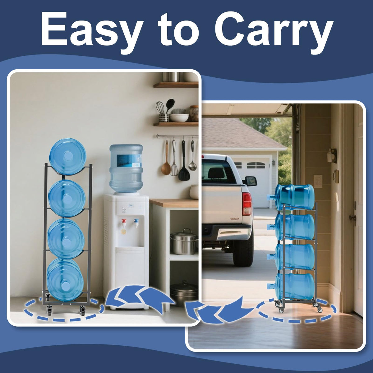 5 Gallon Water Jug Holder with 4 Wheels J8325