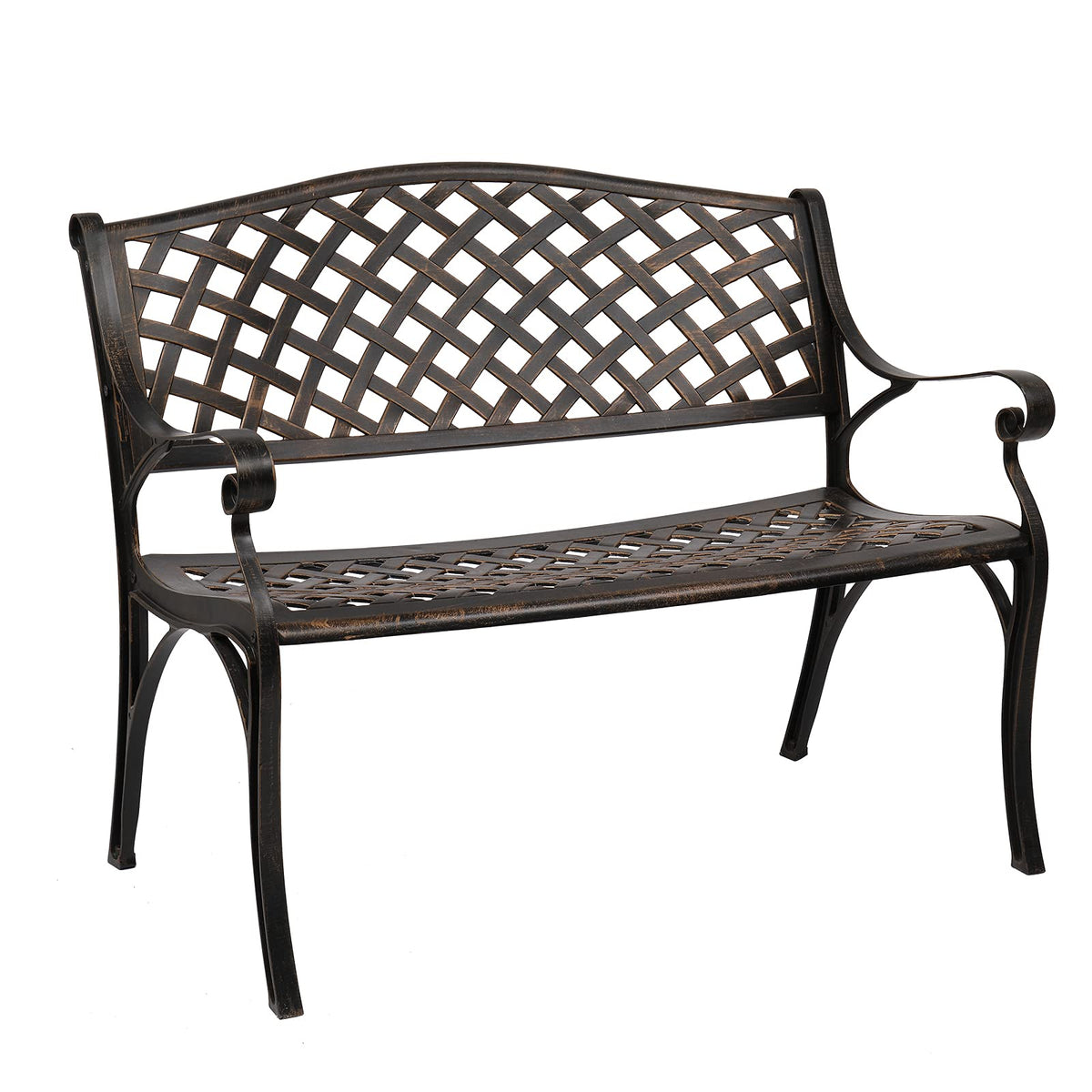 40.5" Anti-Rust Cast Aluminum Patio Garden Bench R940452