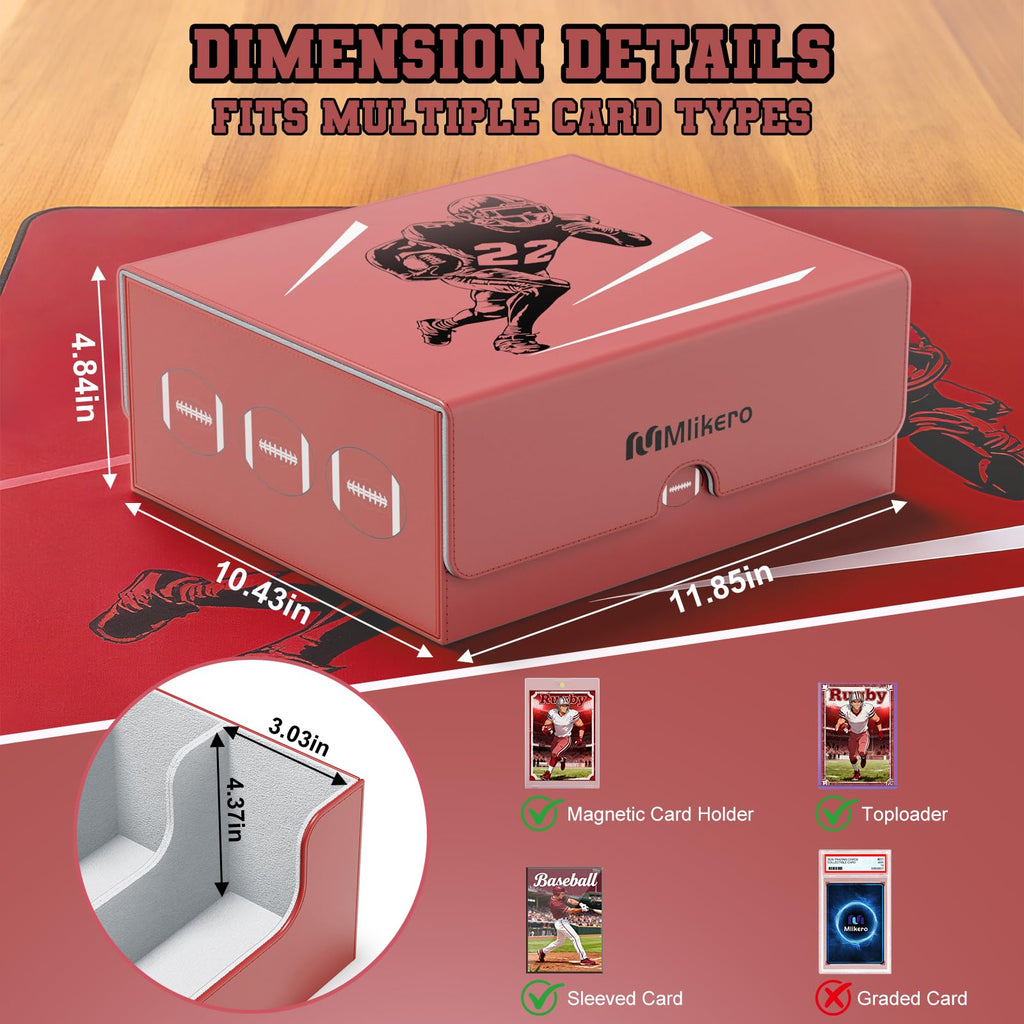 Football Card Storage Box with Magnetic Closure S1967