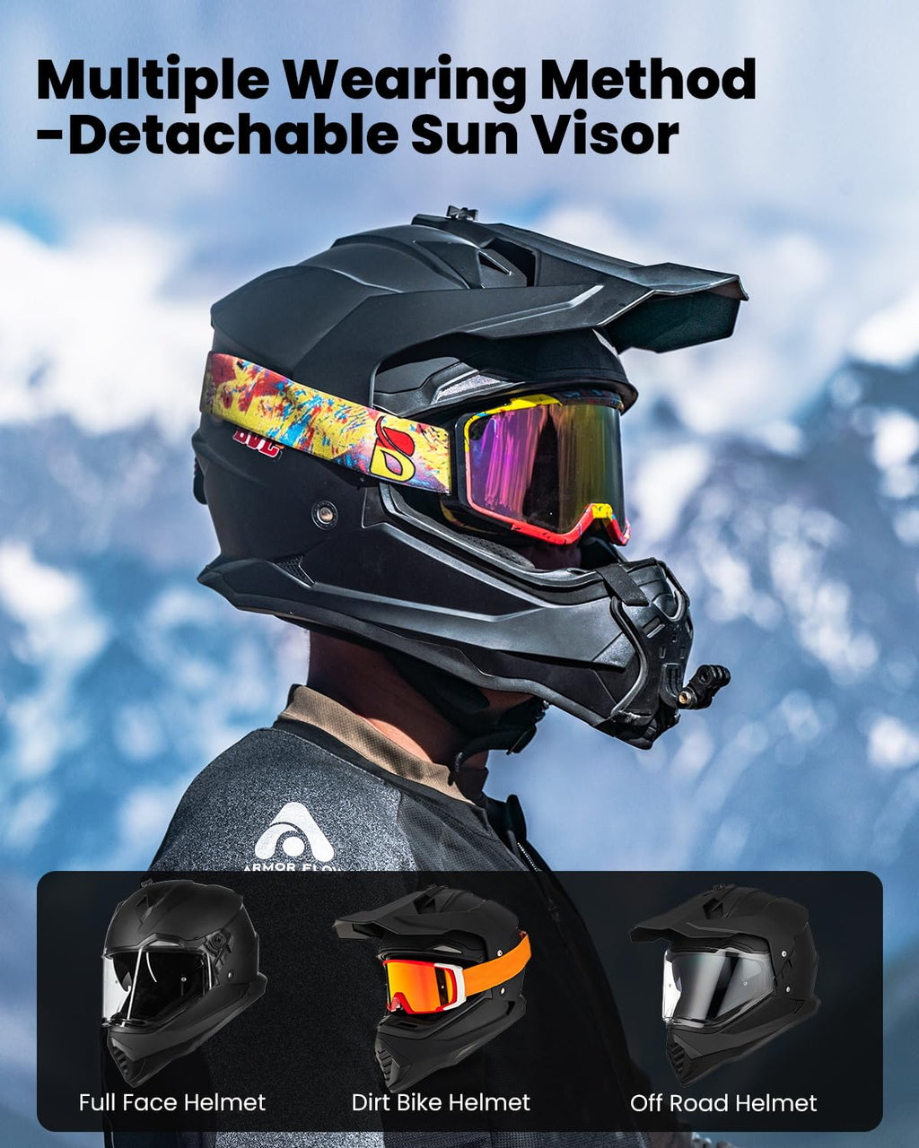 Dual Sport Adventure Motorcycle Helmet with Pinlock Visor H40570