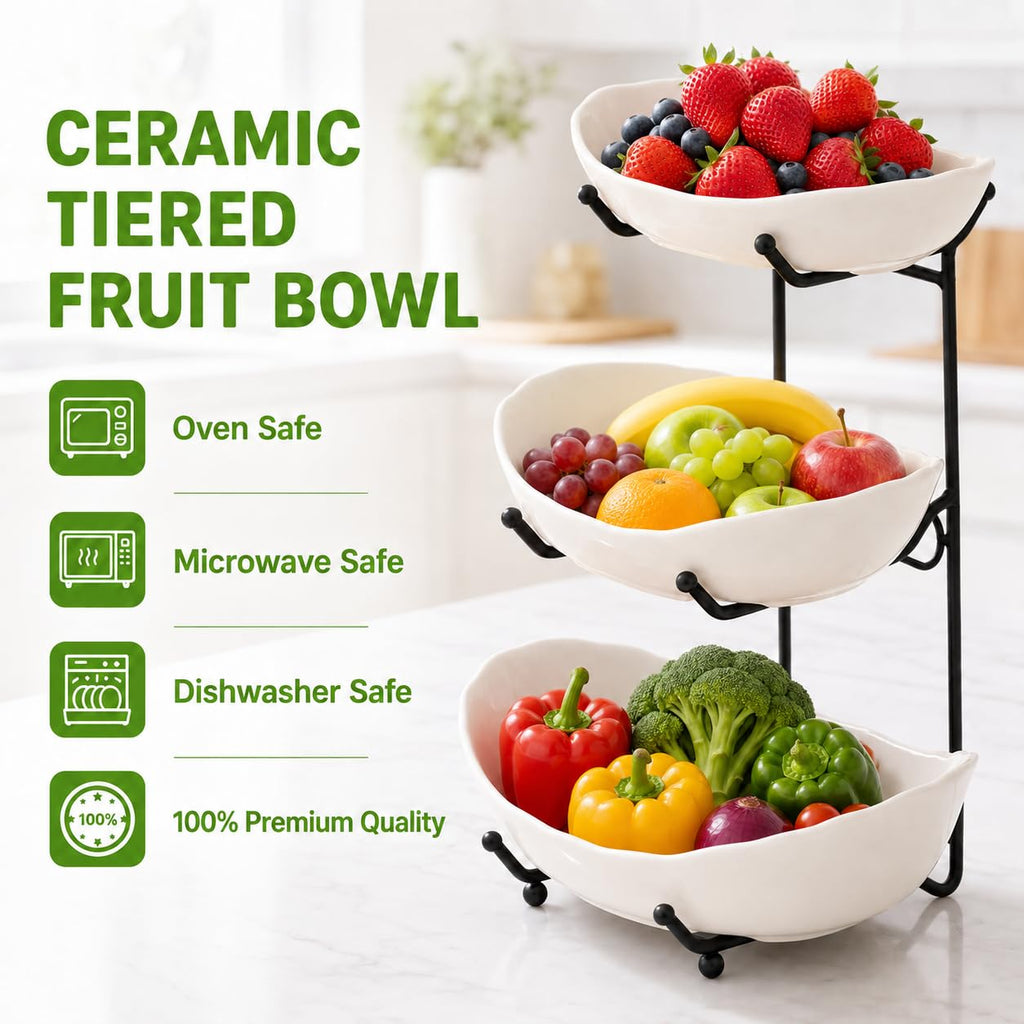 3 Tier Ceramic Fruit Bowl G720