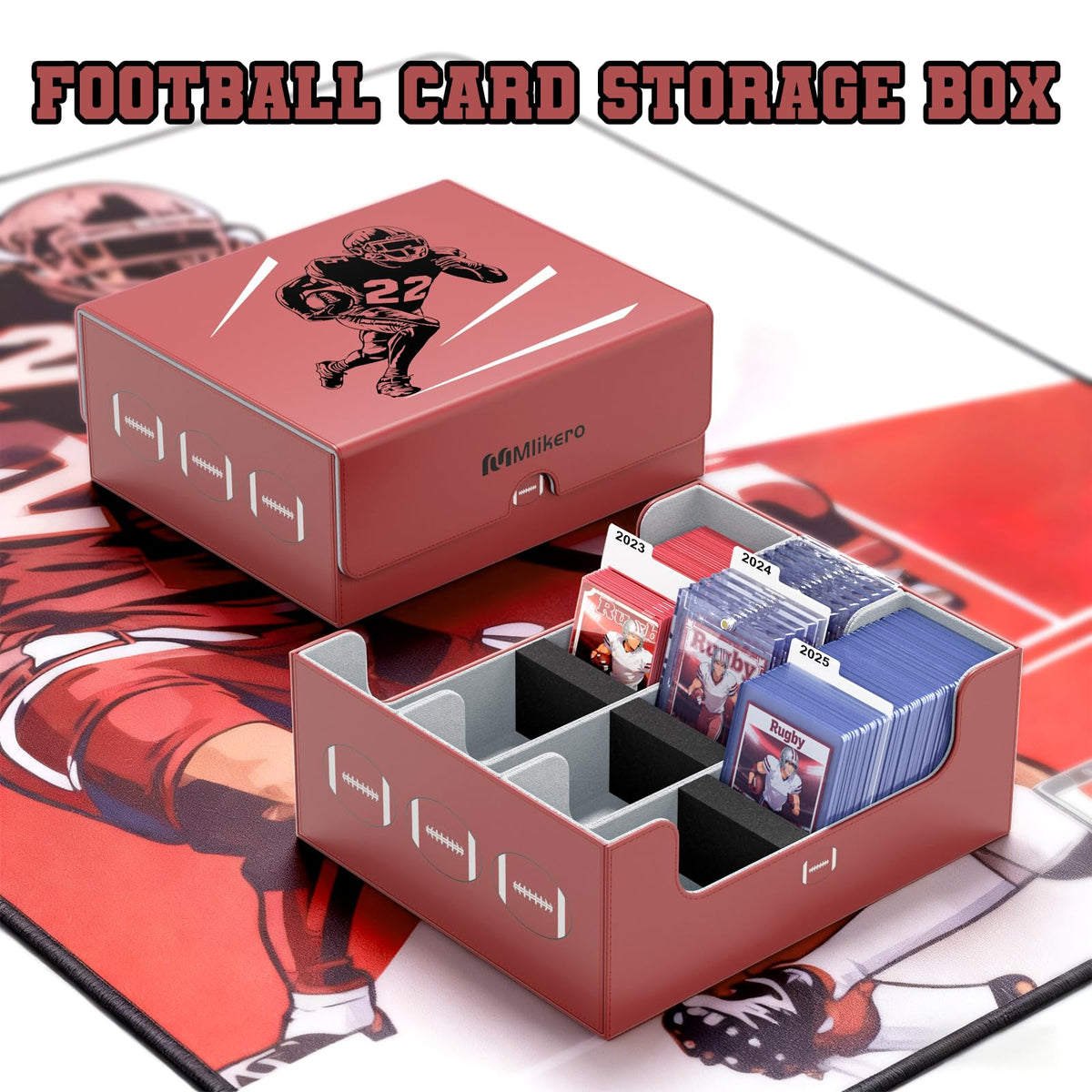 Football Card Storage Box with Magnetic Closure S1967