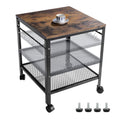 Rustic 2-Tier End Table with Adjustable Height Shelf G17399