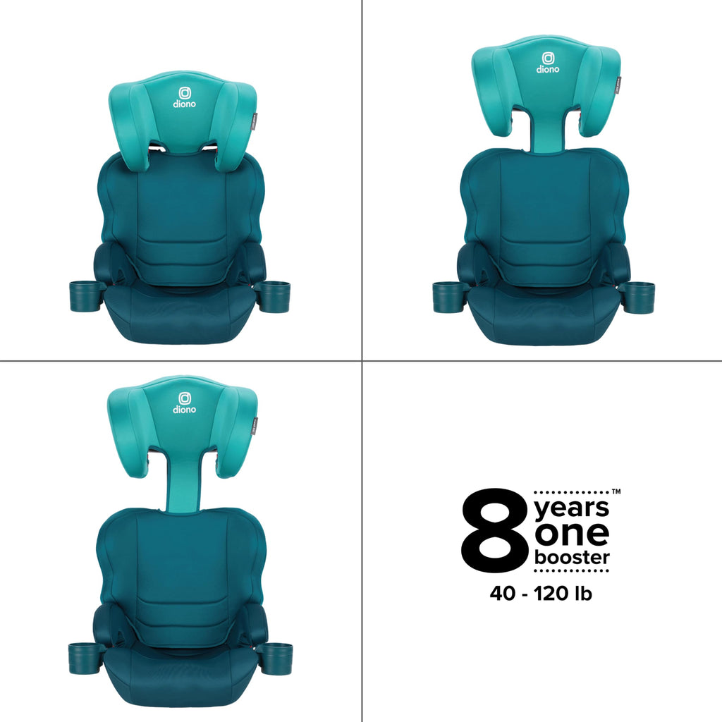 High Back Booster Car Seat with Rigid Latch, Blue D20541