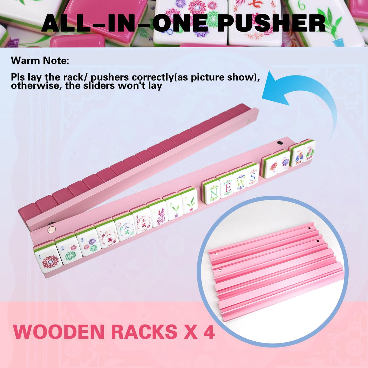 Acrylic 160 Tiles Mahjong Game Set with Carrying Bag T835