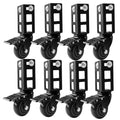 3" Heavy Duty Locking Caster Wheels, 8 PCS, 1000LB Capacity, Black T3413