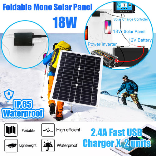 12V Off-Grid Solar Panel Kit with Inverter & Charge Controller O544