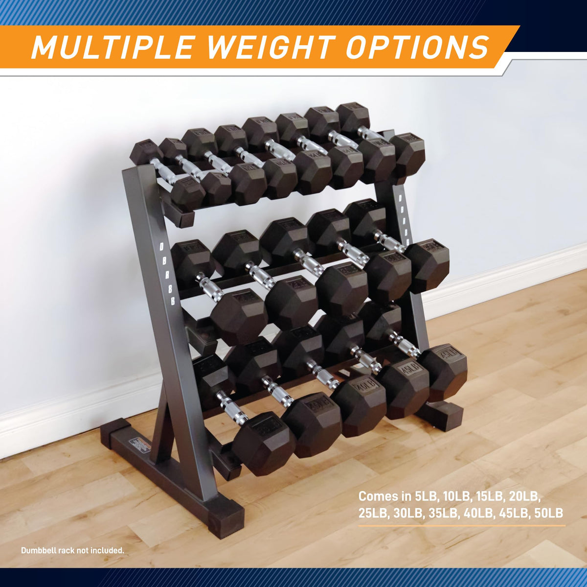Rubber Hex Dumbbell W9644