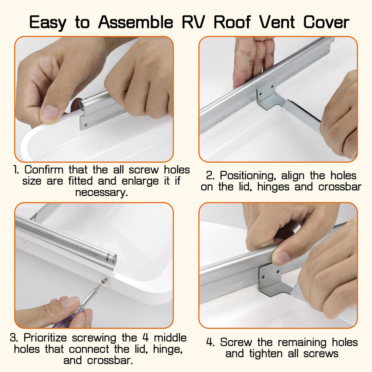 14" White Plastic Square RV Roof Vent Cover P698506