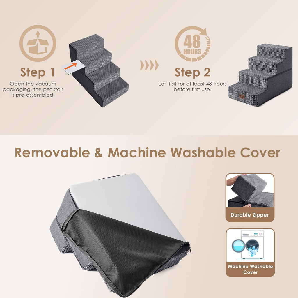 4-Step Grey Dog Stairs R398