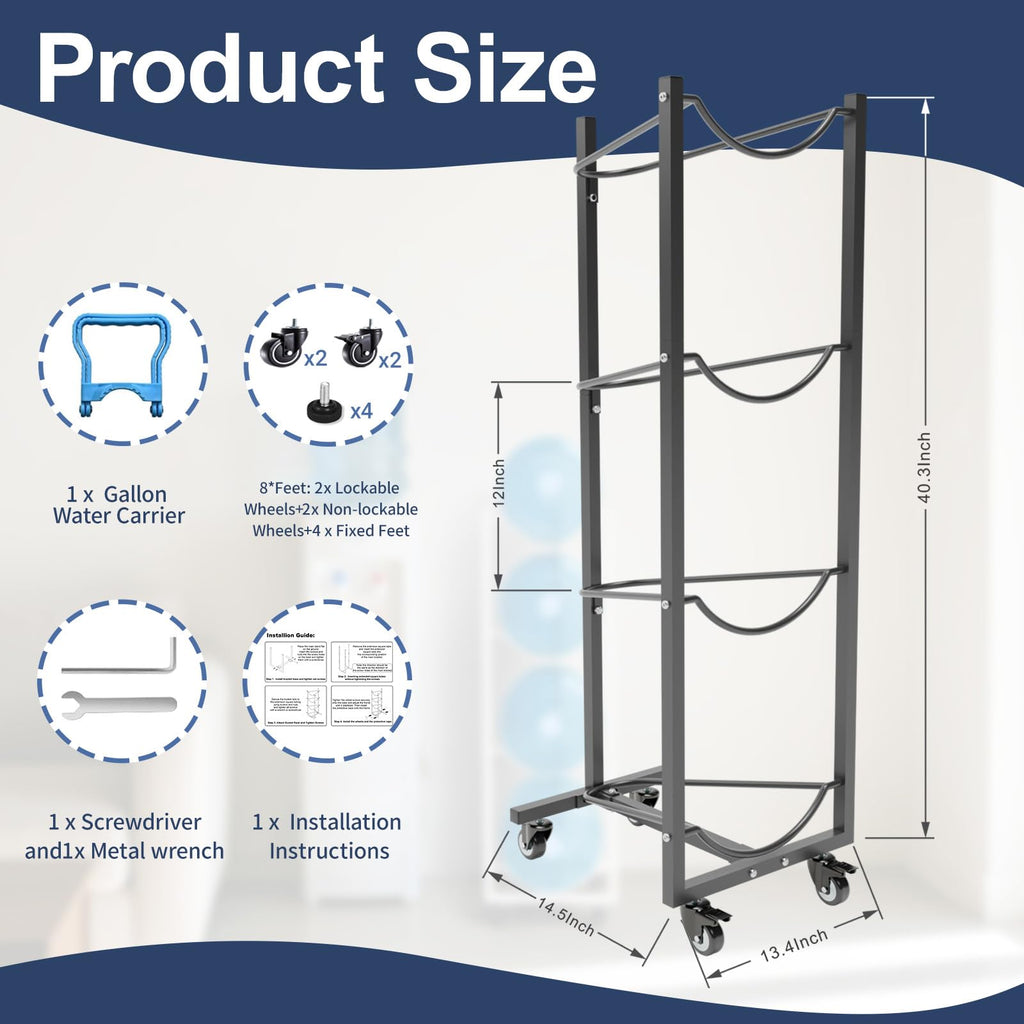 5 Gallon Water Jug Holder with 4 Wheels J8325
