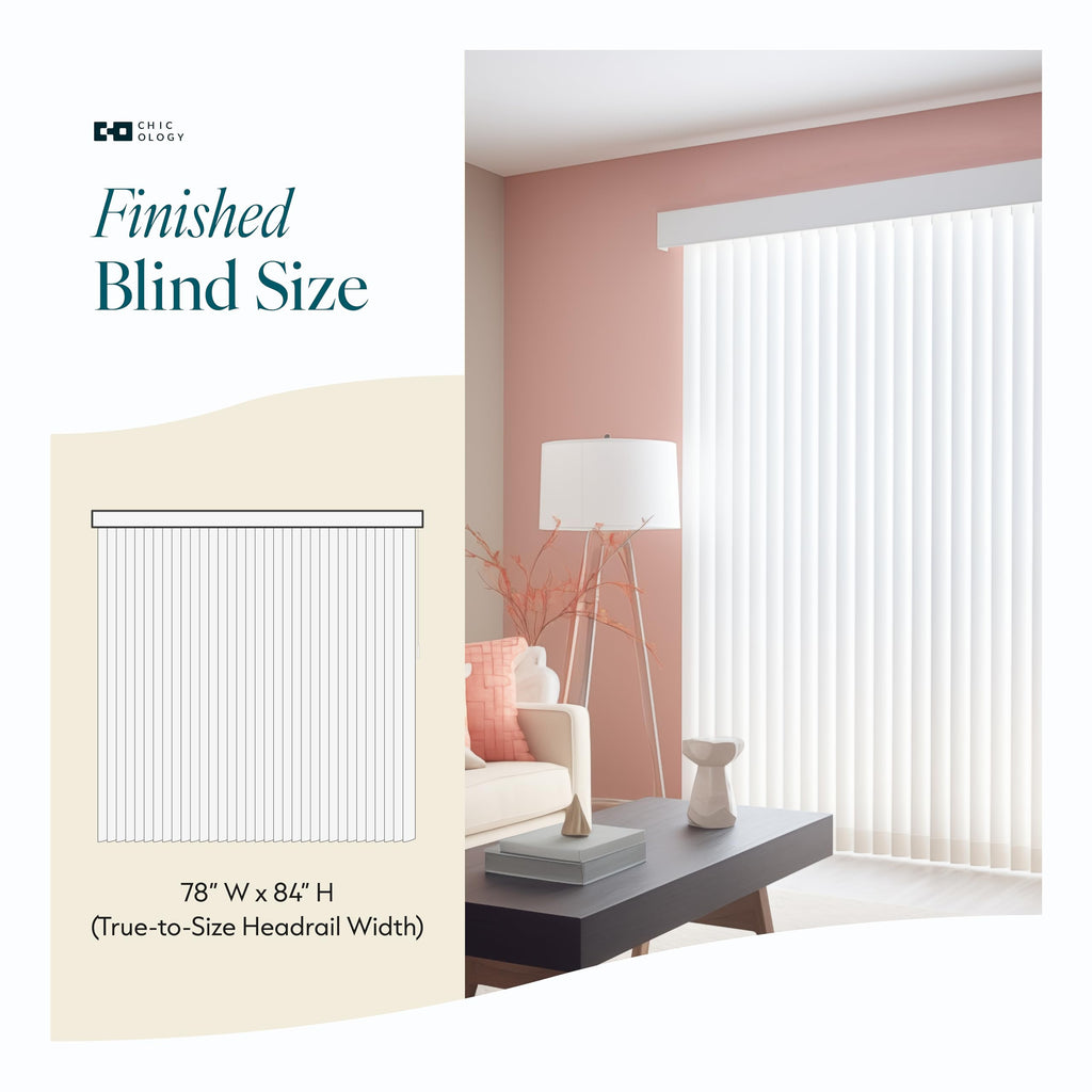 Vertical Blinds Oxford White Vinyl 78" W x 84" H S9018