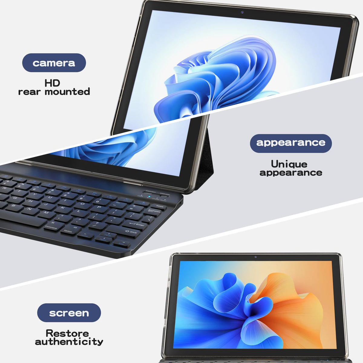 Android 15 Tablet 10 Inch 18GB RAM 128GB ROM Black B5851