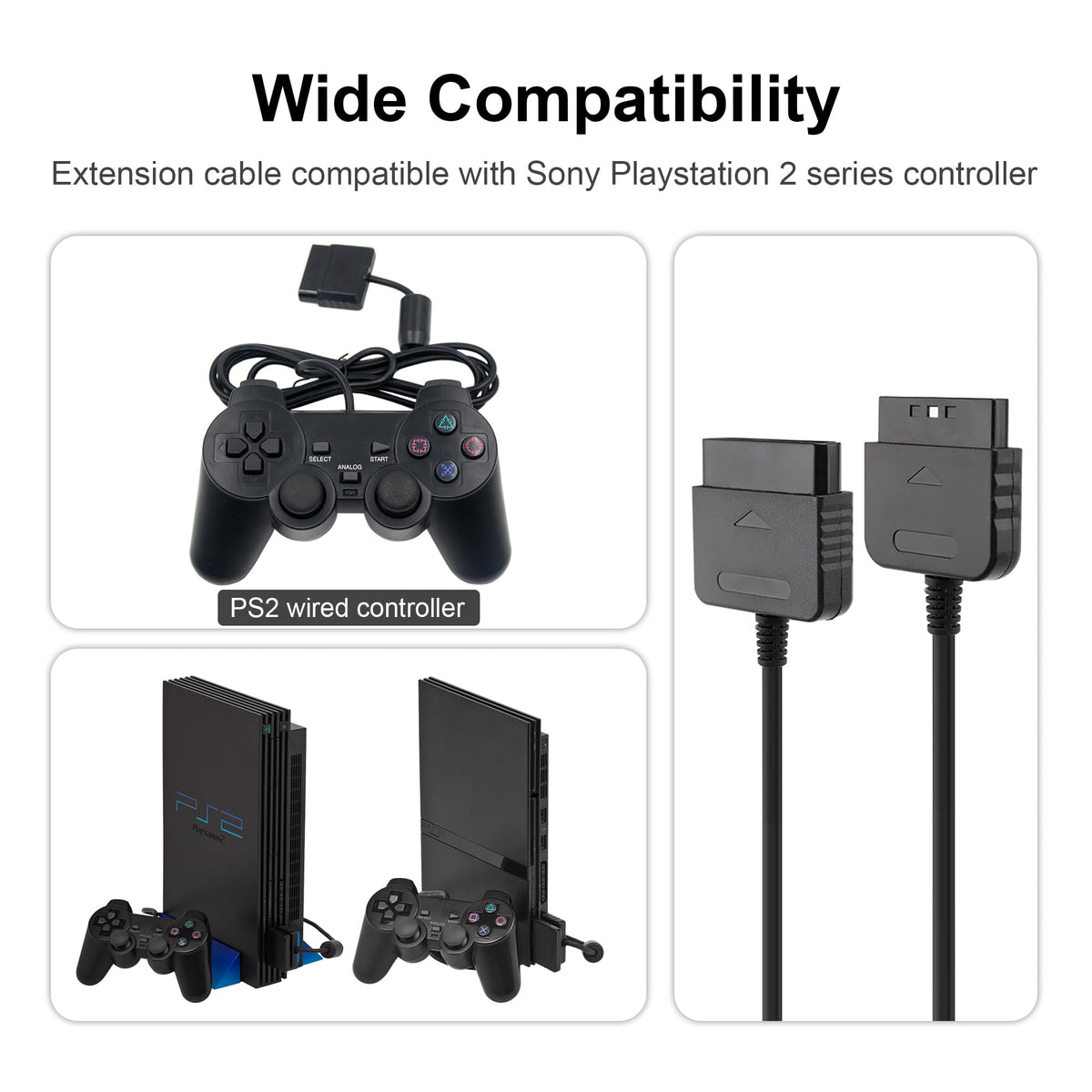 PS2 Controller Extension Cable 2-Pack 1.8M/6FT M47365