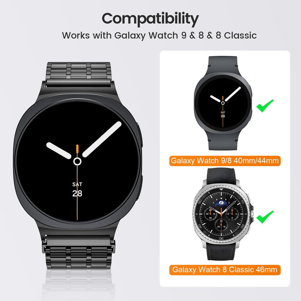 Magnetic Metal Band for Galaxy Watch 9 8 40mm 44mm/8 Classic 46mm Q976