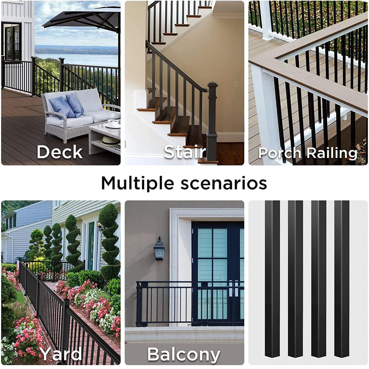 101 Pack 32" Black Metal Balusters D893609