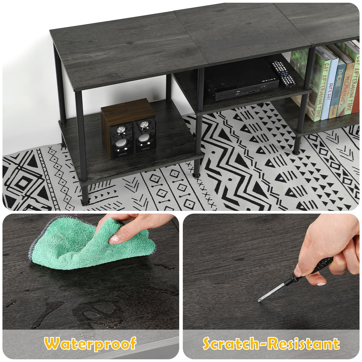 50 Inch Dark Grey TV Stand with Storage R966