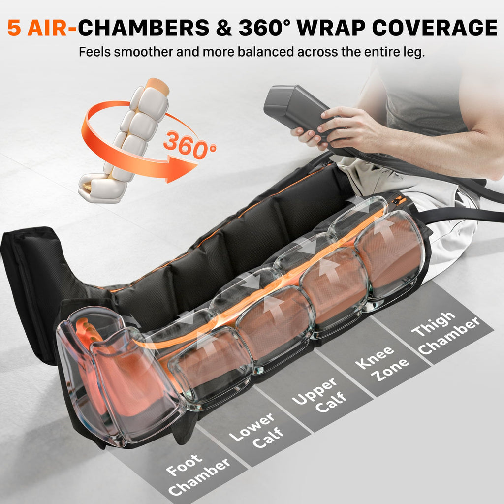 Air Compression Boots Leg Massager with Heat F8773
