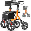Orange Foldable All Terrain Rollator Walker with Seat Z39795
