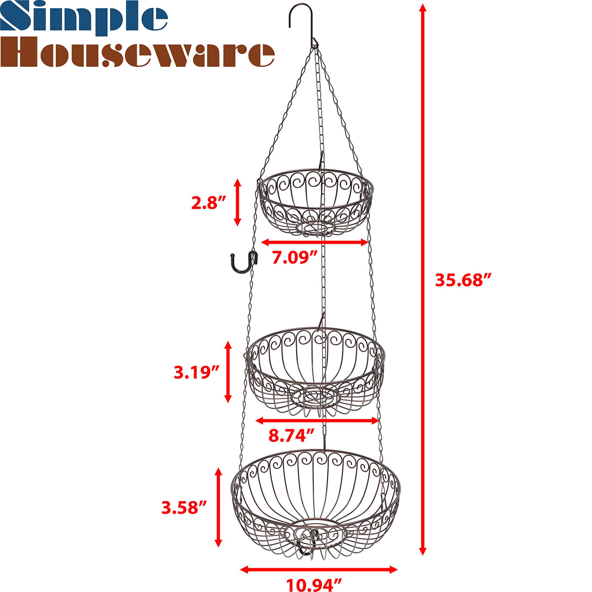 3-Tier Hanging Fruit Basket L5678