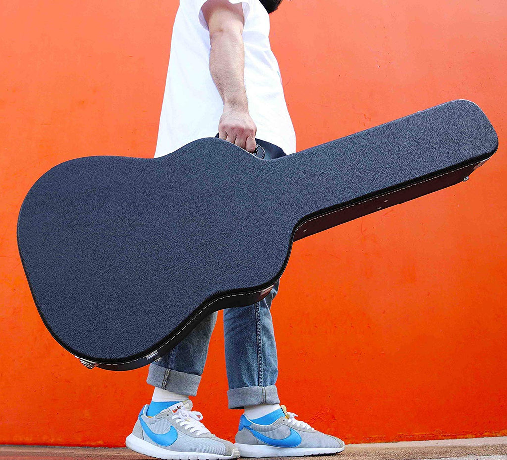 Black Acoustic Guitar Hardshell Case with Accessory Compartment C666073