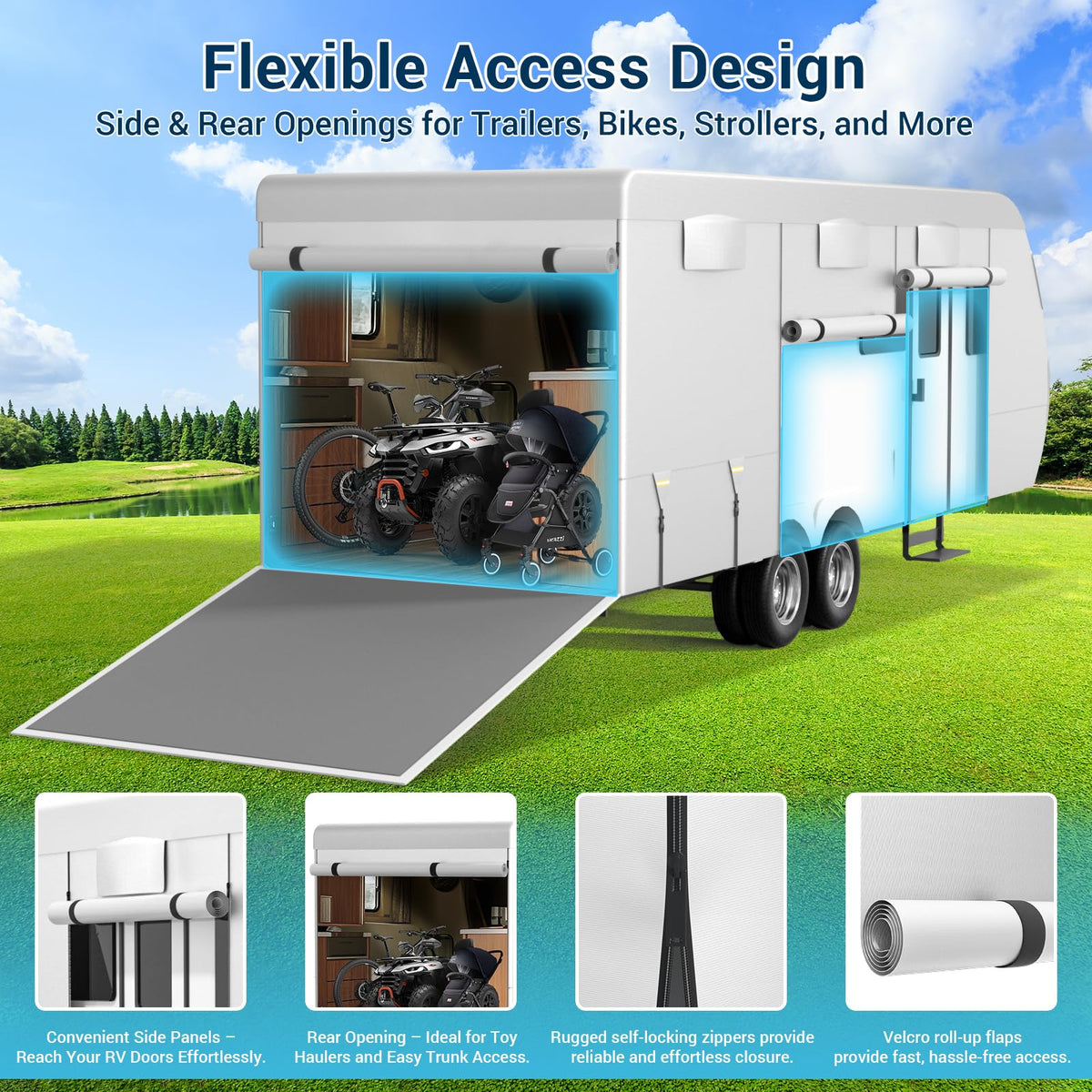 600D Oxford Fabric 30-33ft Travel Trailer Cover W904