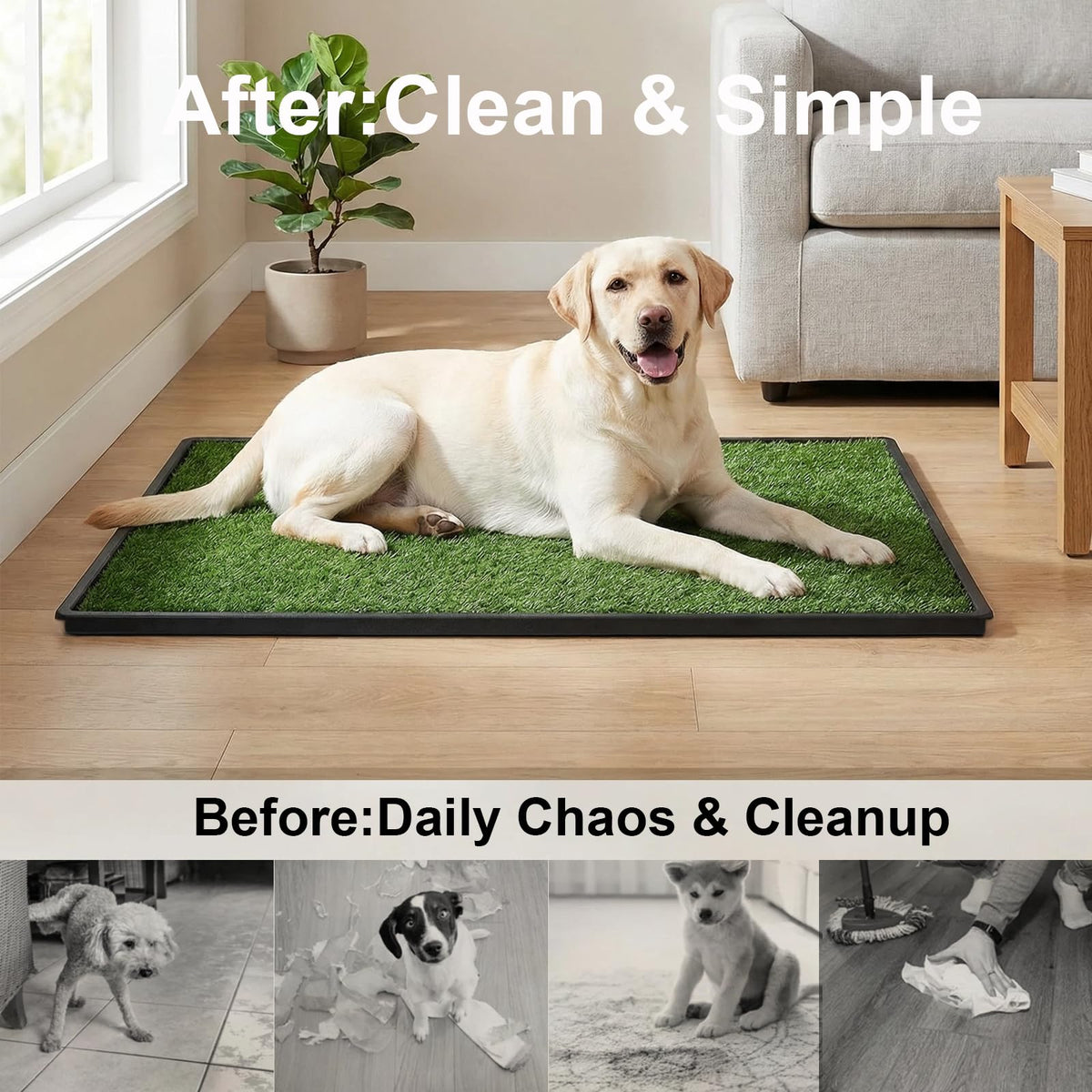 35"x23" Large Dog Grass Pad with Tray D431