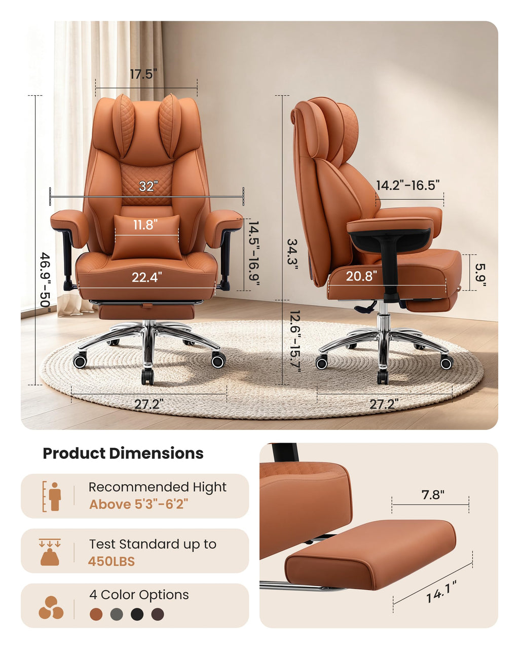Big and Tall Ergonomic Office Chair K751