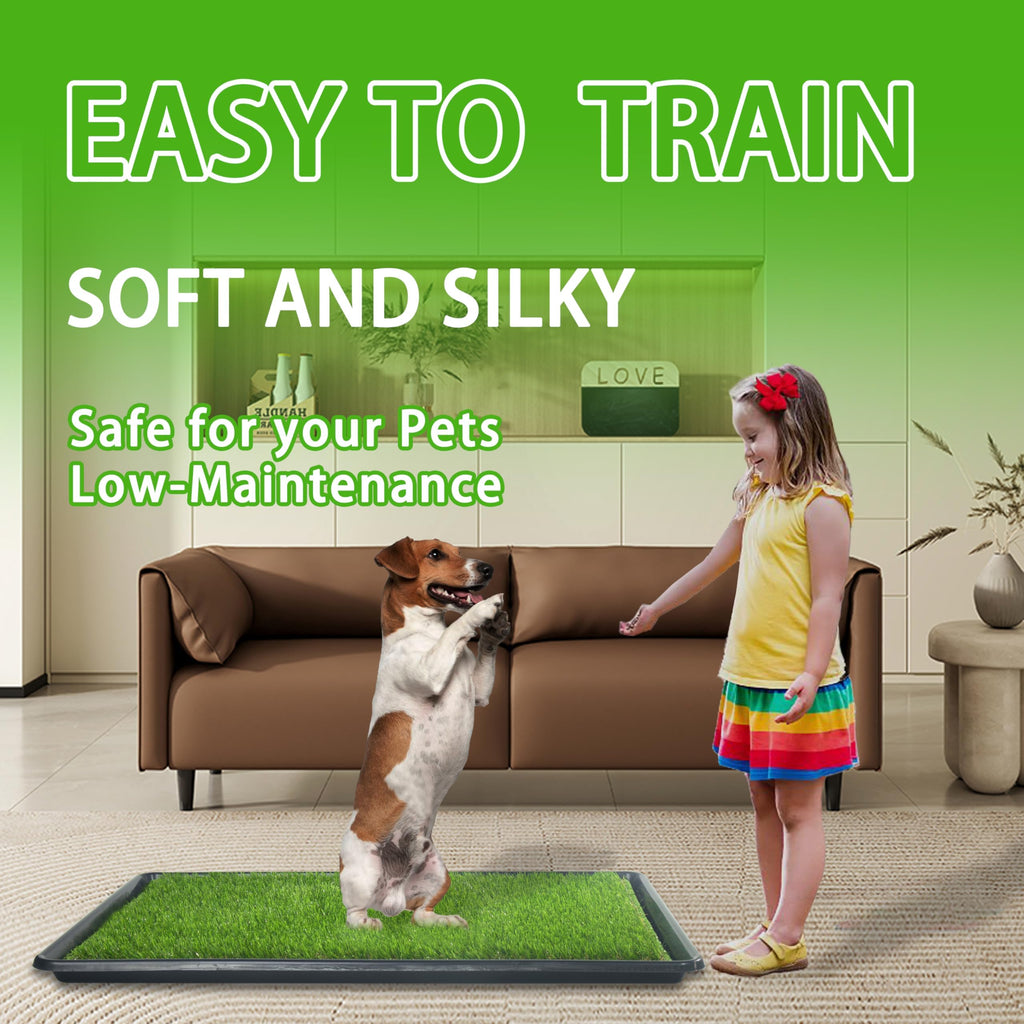 Reusable Dog Loo System with Artificial Grass Turf, Tray, 35x23in X39612