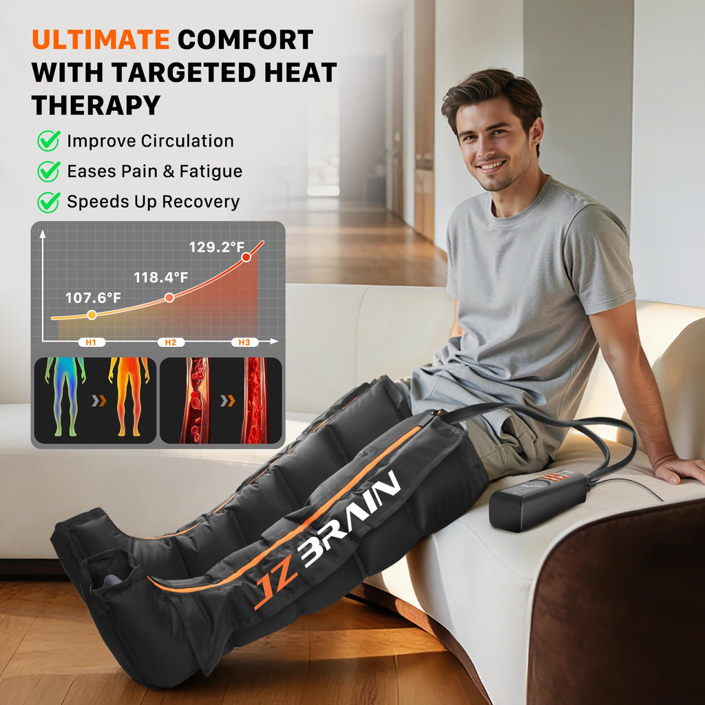 Air Compression Boots Leg Massager with Heat F8773