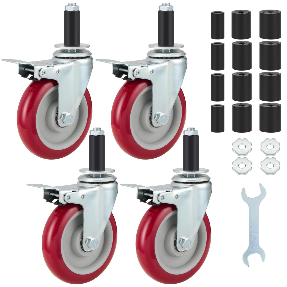 5 Inch Caster Wheels Set of 4 with Brake G170545