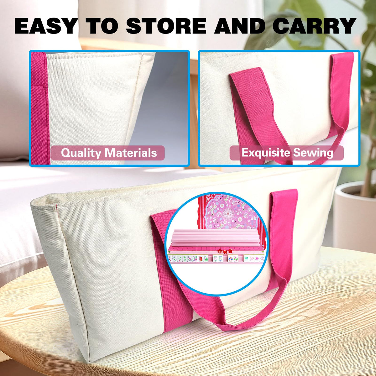 Acrylic 160 Tiles Mahjong Game Set with Carrying Bag T835