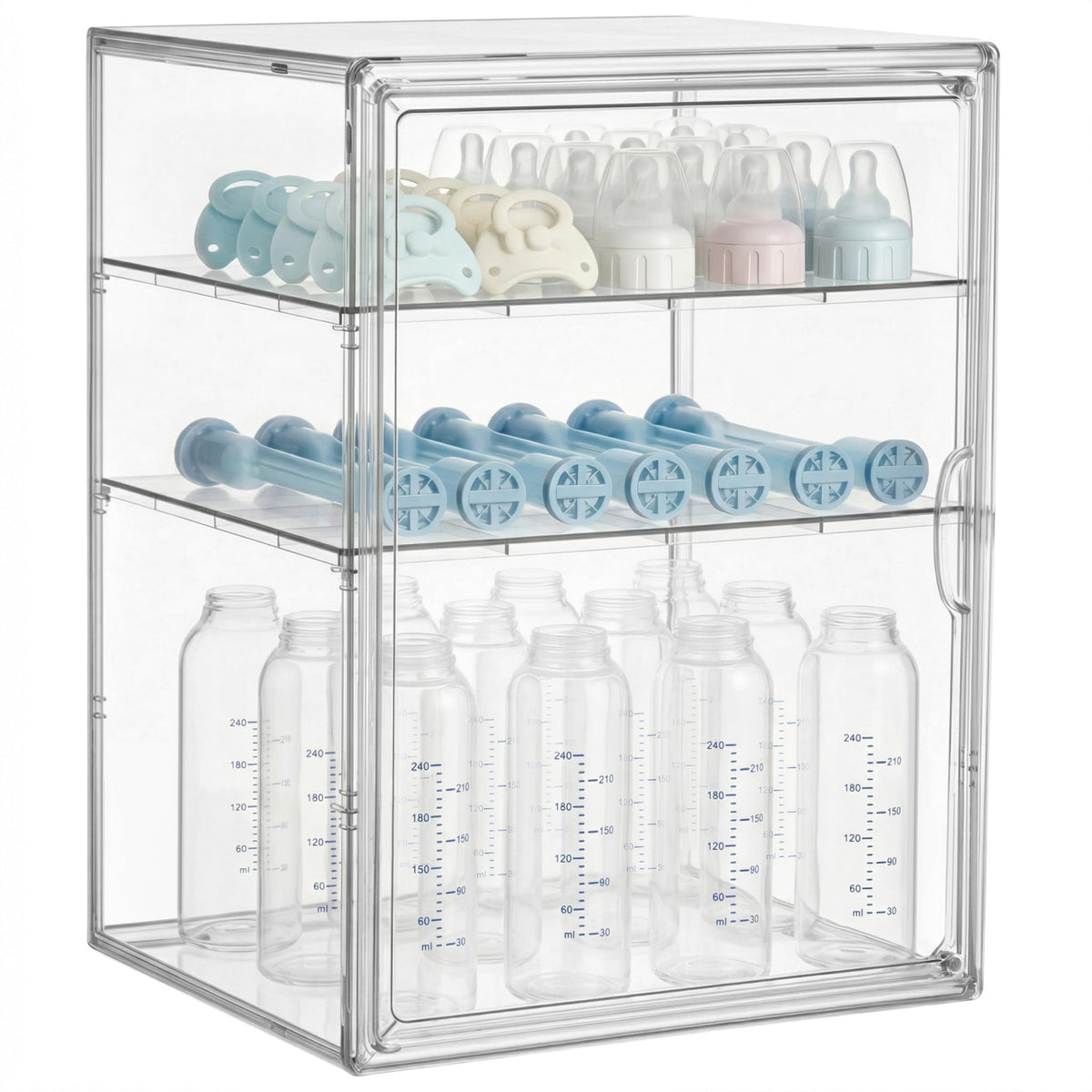 3 Tiers Adjustable Clear Acrylic Baby Bottle Storage Organizer R952