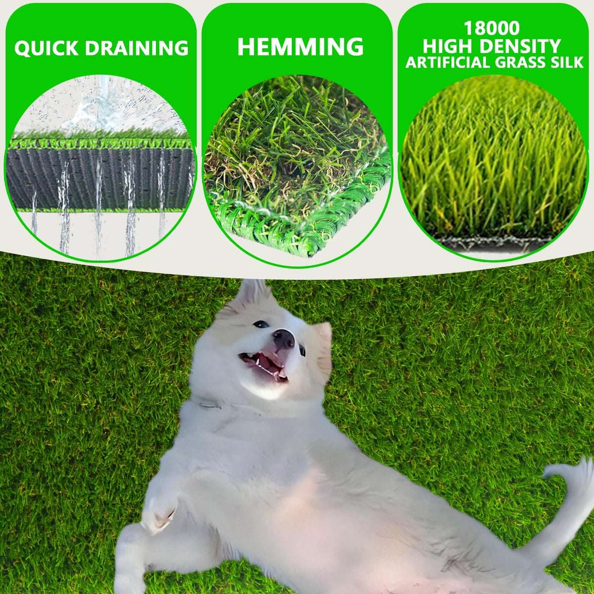 Reusable Dog Loo System with Artificial Grass Turf, Tray, 35x23in X39612