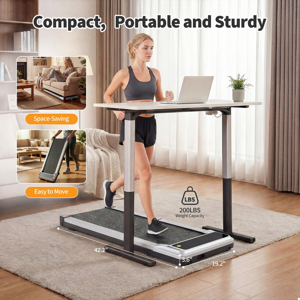 3-in-1 Walking Pad Under Desk Treadmill H485