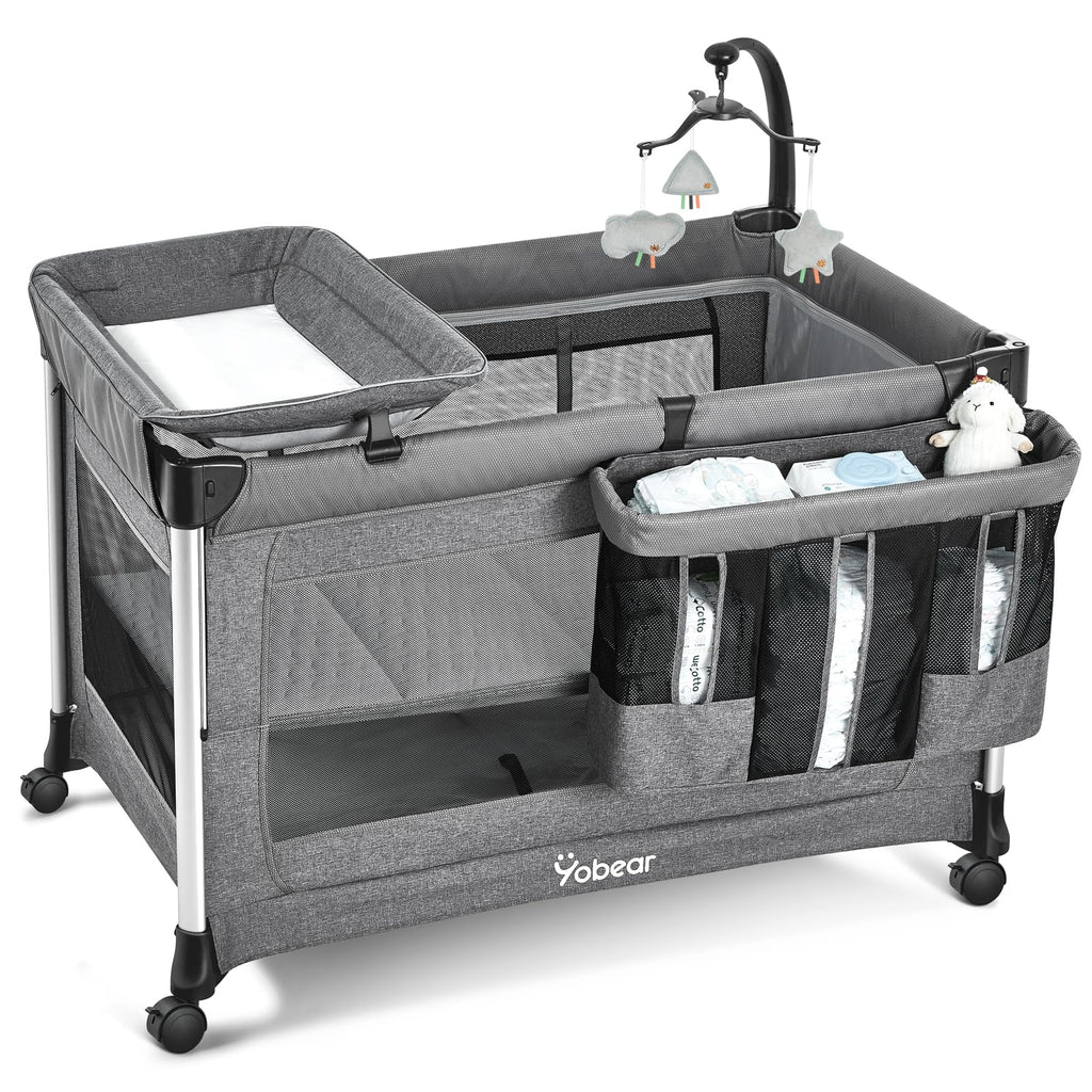 4-in-1 Baby Bassinet with Mattress and Storage Organizer T8170