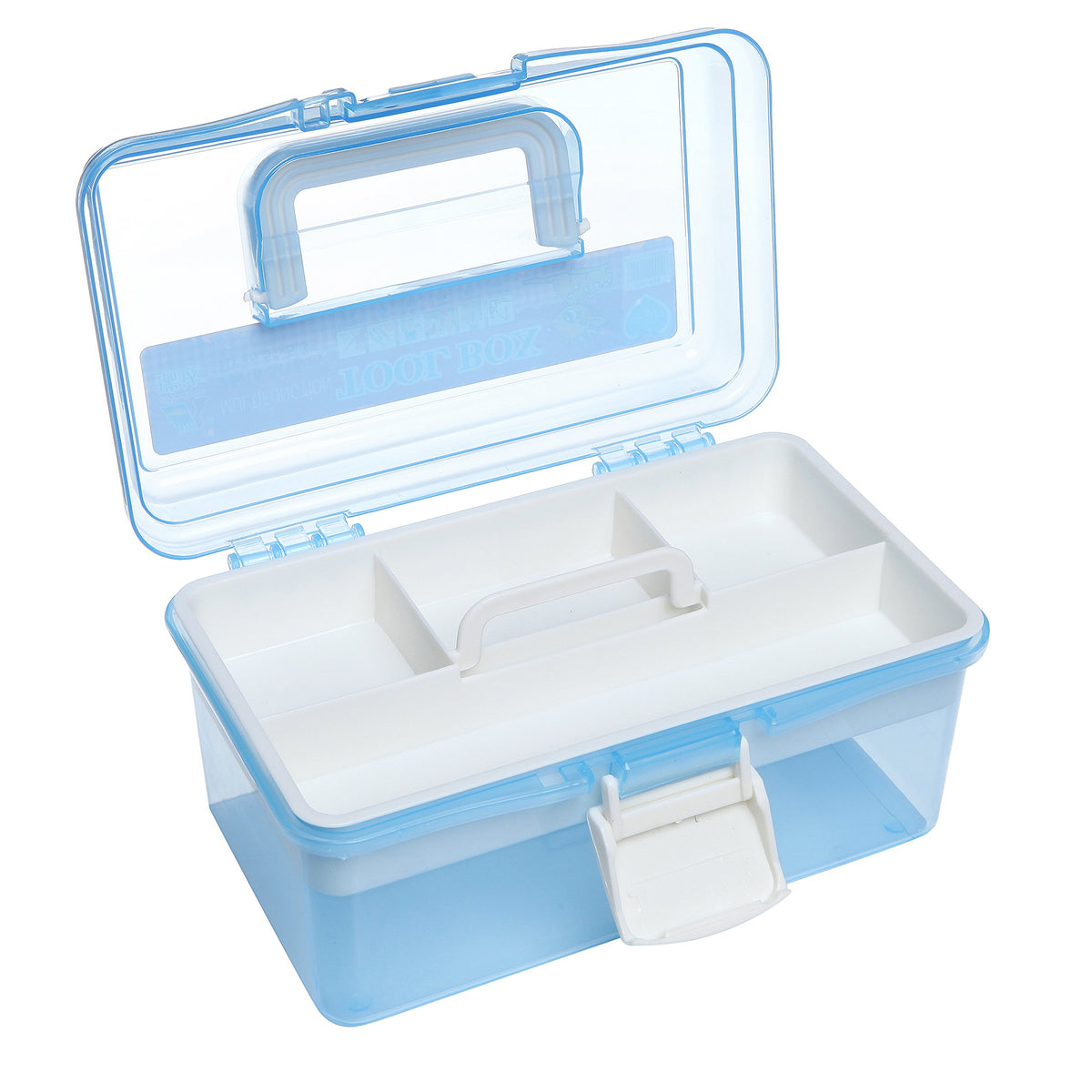 10 Inch Blue Plastic Storage Box with Removable Tray G58747