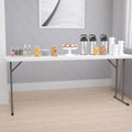 6-Foot Rectangle Granite White Plastic Folding Training Table B6319